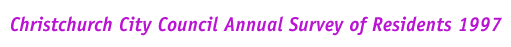 Christchurch City Council Annual Survey Of Residents 1997