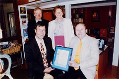 Mayor Garry Moore accepts the Green Room Award