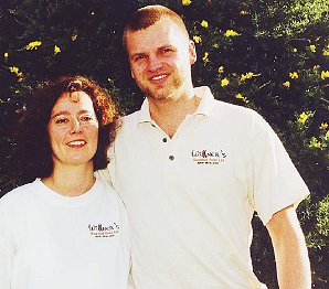 Manuela and Joerg Willner, new residents and sausage makers