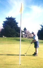Six-year-old Brook Murphy tees off atRawhiti Municipal Golf Links most Sundays.