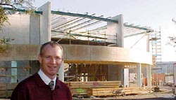 Hugh Stevenson at teh construction site of the Aurora Centre
