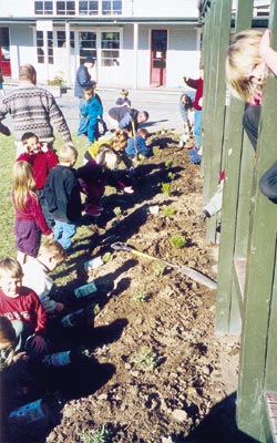 Children gardening at Beckenham School