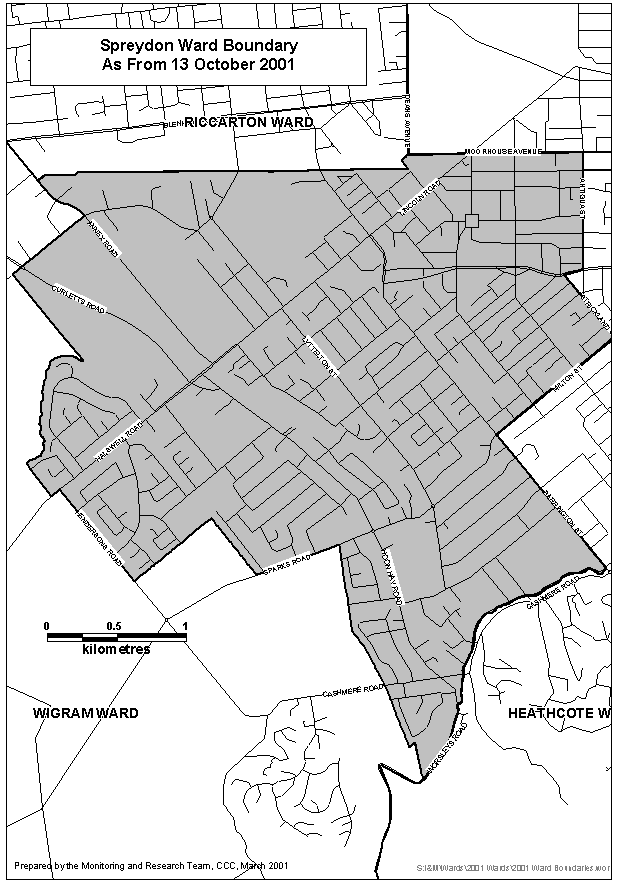 Spreydon Ward Map
