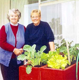 Christchurch gardeners Jean Derry (left) and Lois Johnson