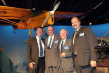 Mayor Garry Moore at the event opening the Antarctica Season with Bill Cranfield, Wing Commander, John Claydon and Lou Sanson, Chief Executive of Antarctica New Zealand.