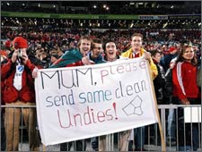 Fans at the Lions/All Blacks game.